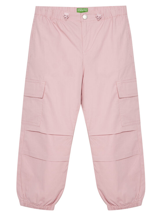 United Colors Of Benetton Spodnie materiałowe 4L2VCF046 Różowy Relaxed Fit
