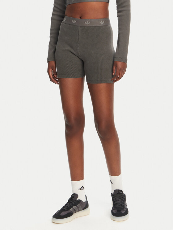 adidas Kolarki Ribbed Booty JC7554 Szary Slim Fit