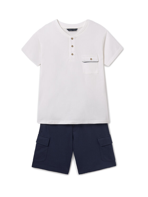 Mayoral Komplet t-shirt i spodenki 6676 Granatowy Regular Fit