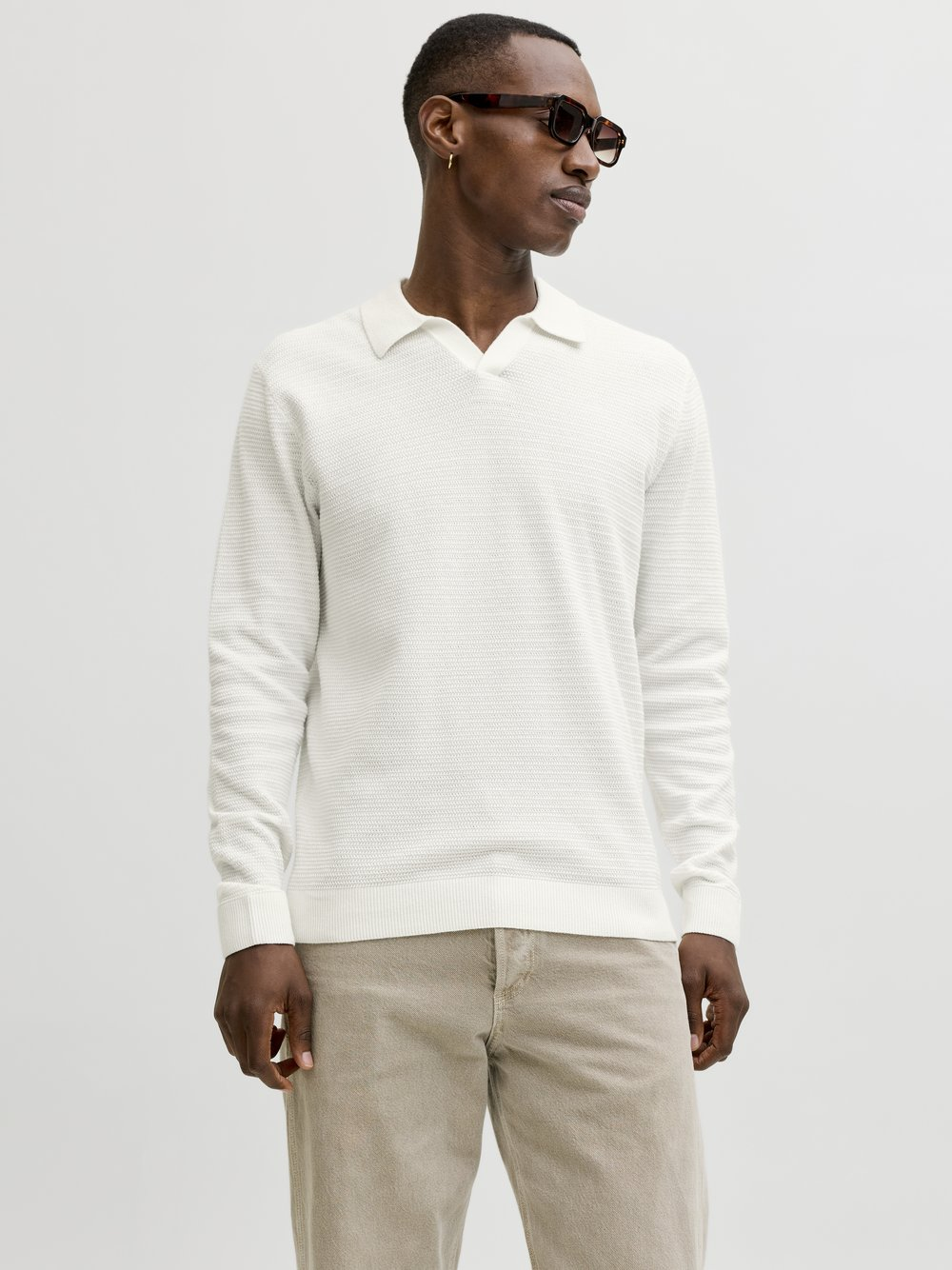 Jack & Jones Męski sweter z dzianiny - JPRbluriley Mężczyźni Bawełna biały, L
