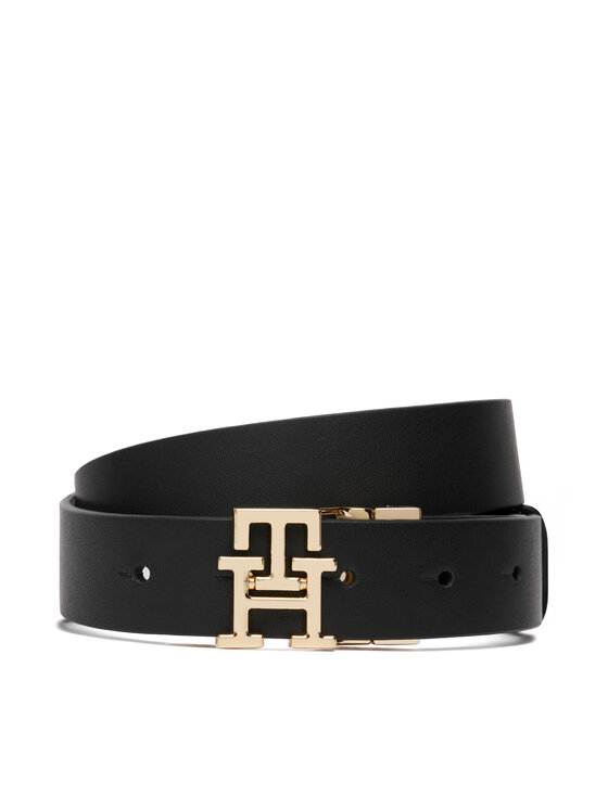 Tommy Hilfiger Pasek Damski Th Logo 3.0 Rev Mono AW0AW18019 Czarny