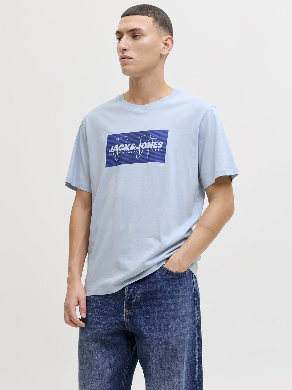 Jack & Jones Koszulka męska Mężczyźni Bawełna niebieski, S