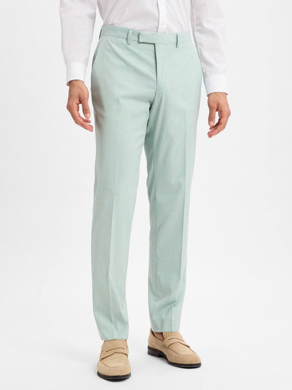 Finshley & Harding Męskie spodnie garniturowe - Kalifornia Mężczyźni Slim Fit zielony, 50