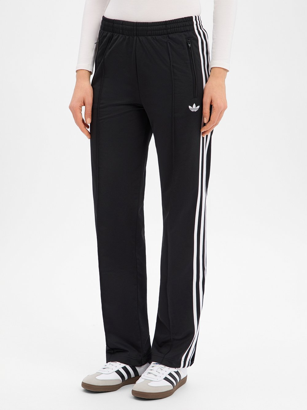adidas Originals Damskie spodnie do biegania Kobiety Sztuczne włókno czarny|biały, S