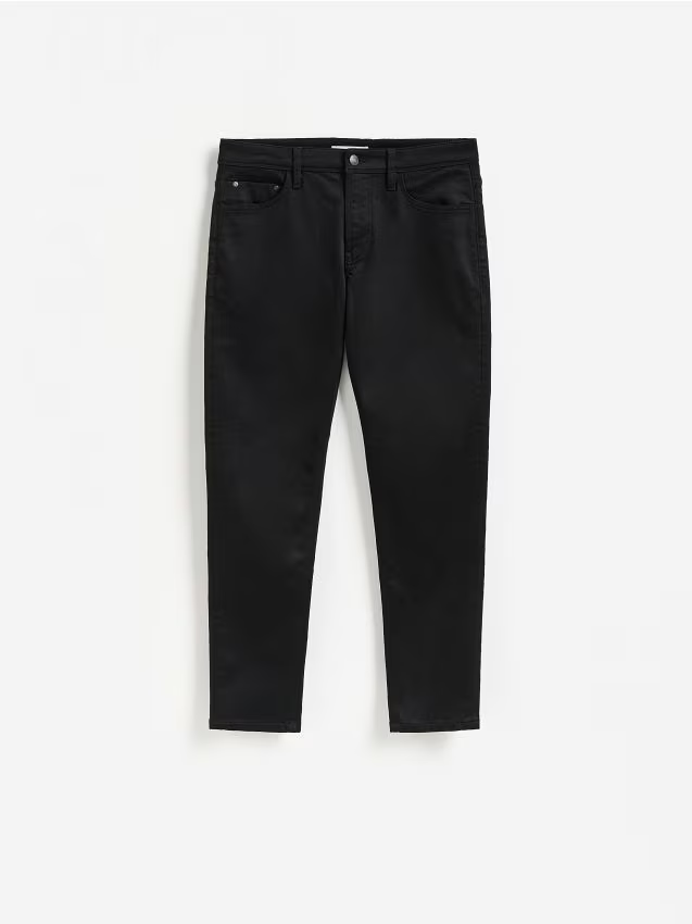 Reserved - Jeansy slim fit z efektem sprania - czarny