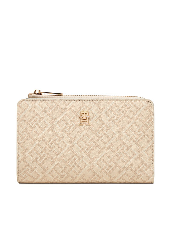 Tommy Hilfiger Portfel Th Icon Bifold Wallet Monoplay AW0AW18594 Beżowy