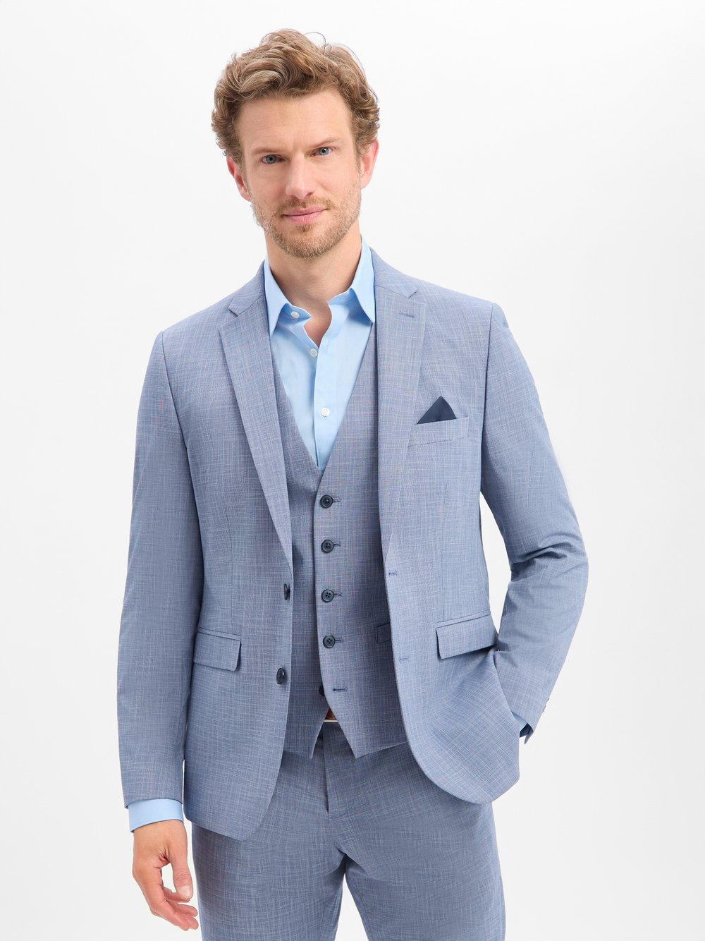 Finshley & Harding Męska kurtka modułowa - Steven Mężczyźni Modern Fit niebieski, 28