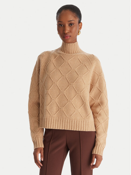 Elisabetta Franchi Sweter MK-55T-57E2 Brązowy Regular Fit