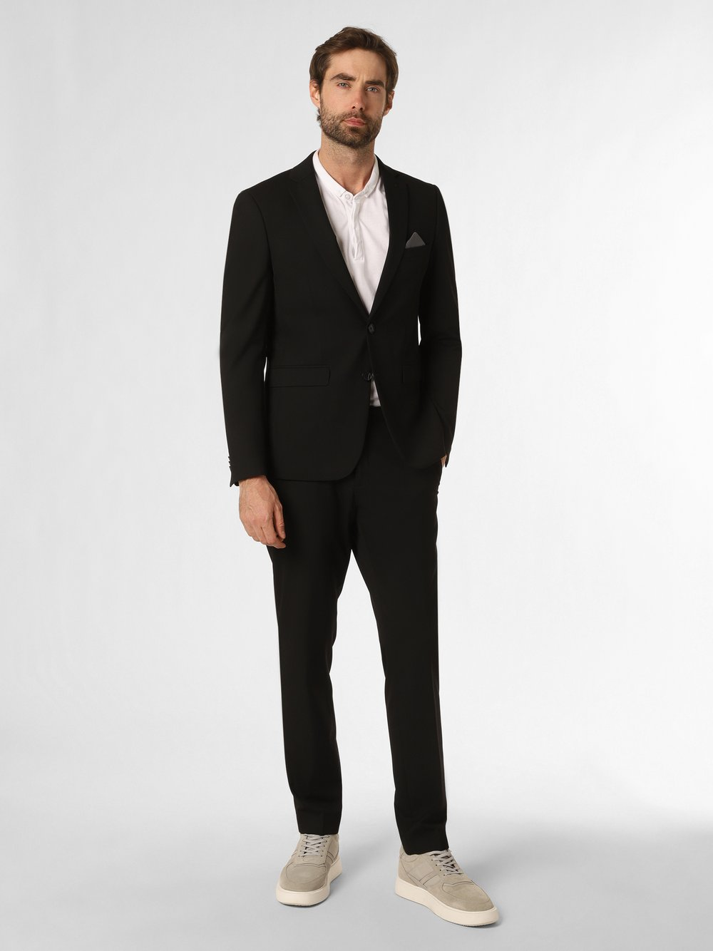 Finshley & Harding Męski garnitur Mężczyźni Slim Fit czarny, 102