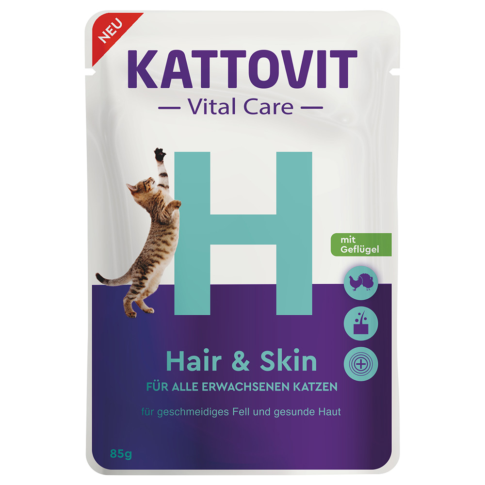 Kattovit Vital Care Hair & Skin, saszetki z drobiem - 85 g