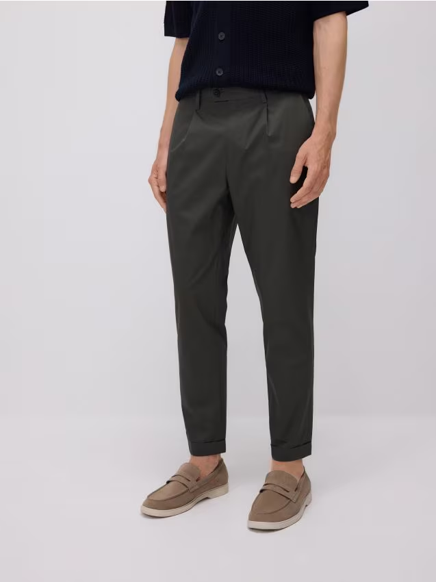 Reserved - Spodnie chino slim - jasny zielony