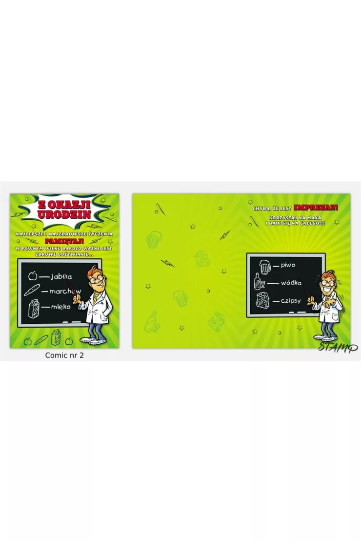 Karnet Comic B6 + koperta wzór nr 02 Urodziny