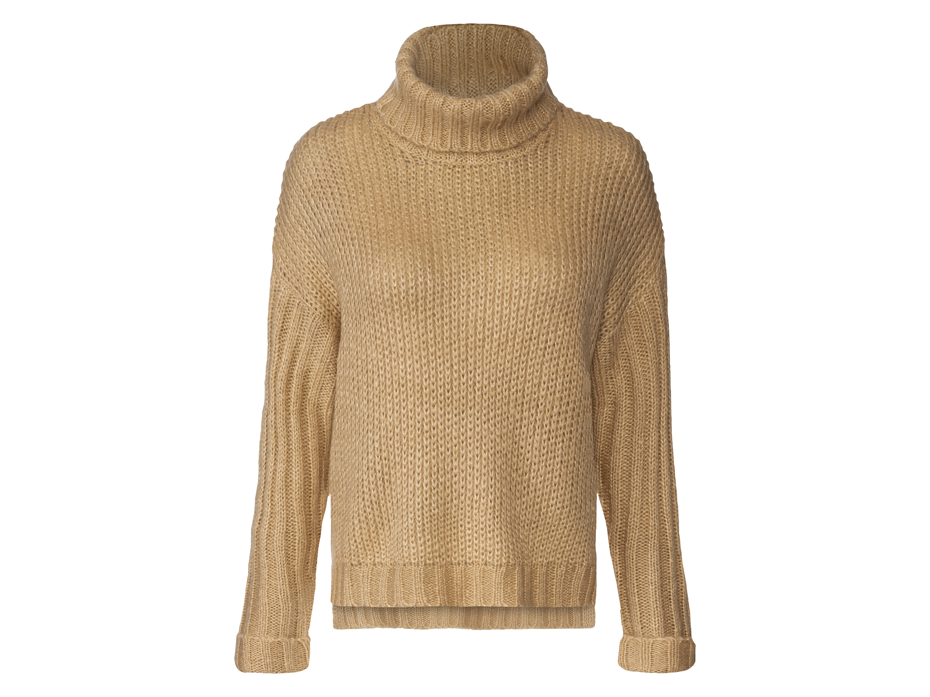 esmara® Sweter damski z golfem (Beżowy, M(40/42))
