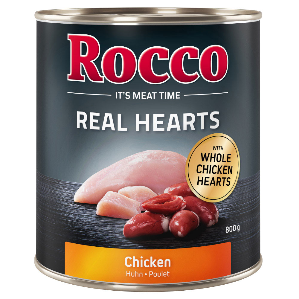 Megapakiet Rocco Real Hearts, 24 x 800 g - Kurczak z całymi sercami kurczaka