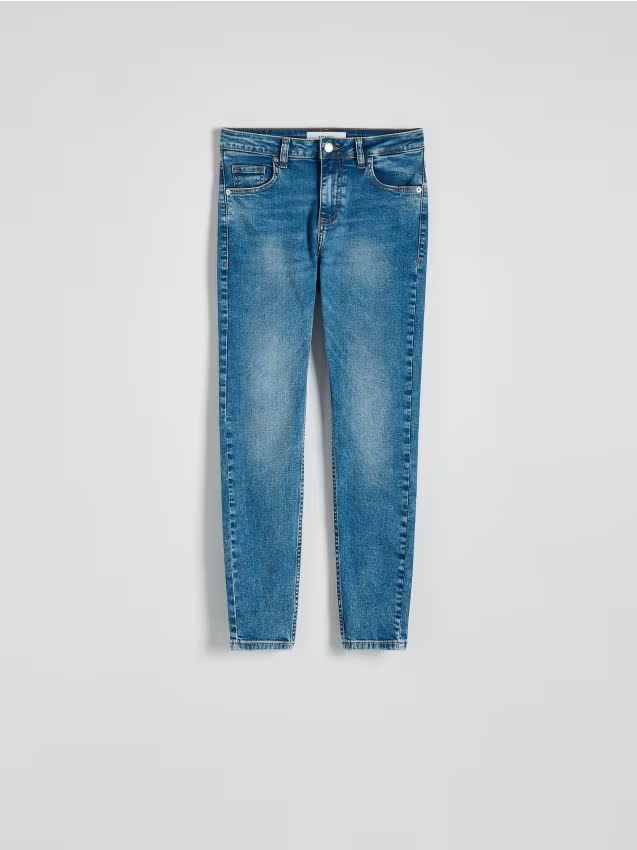 Reserved - Jeansy slim fit ze średnim stanem - niebieski