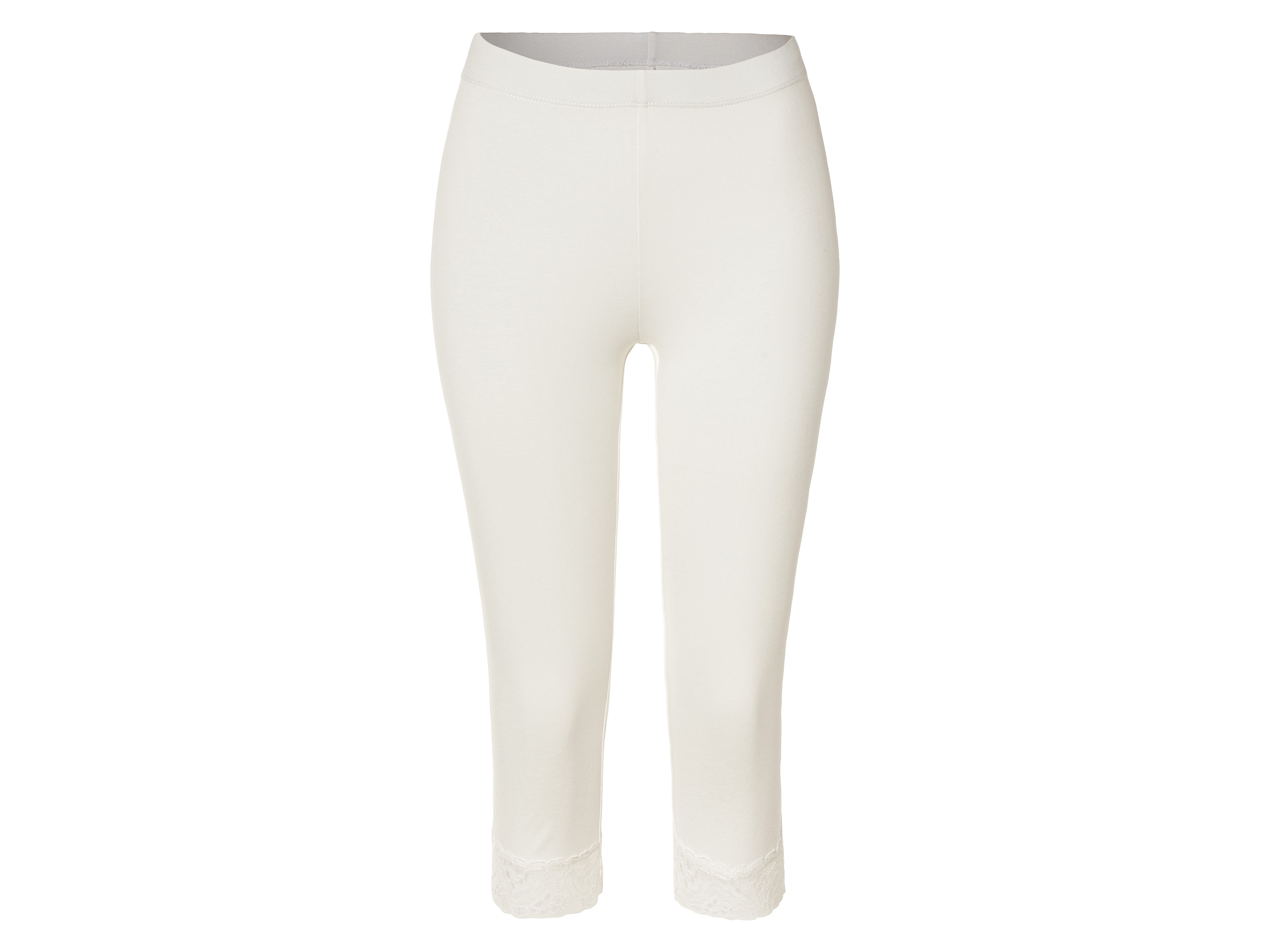esmara® Legginsy damskie 3/4 z bawełną (XS (32/34), Biały)