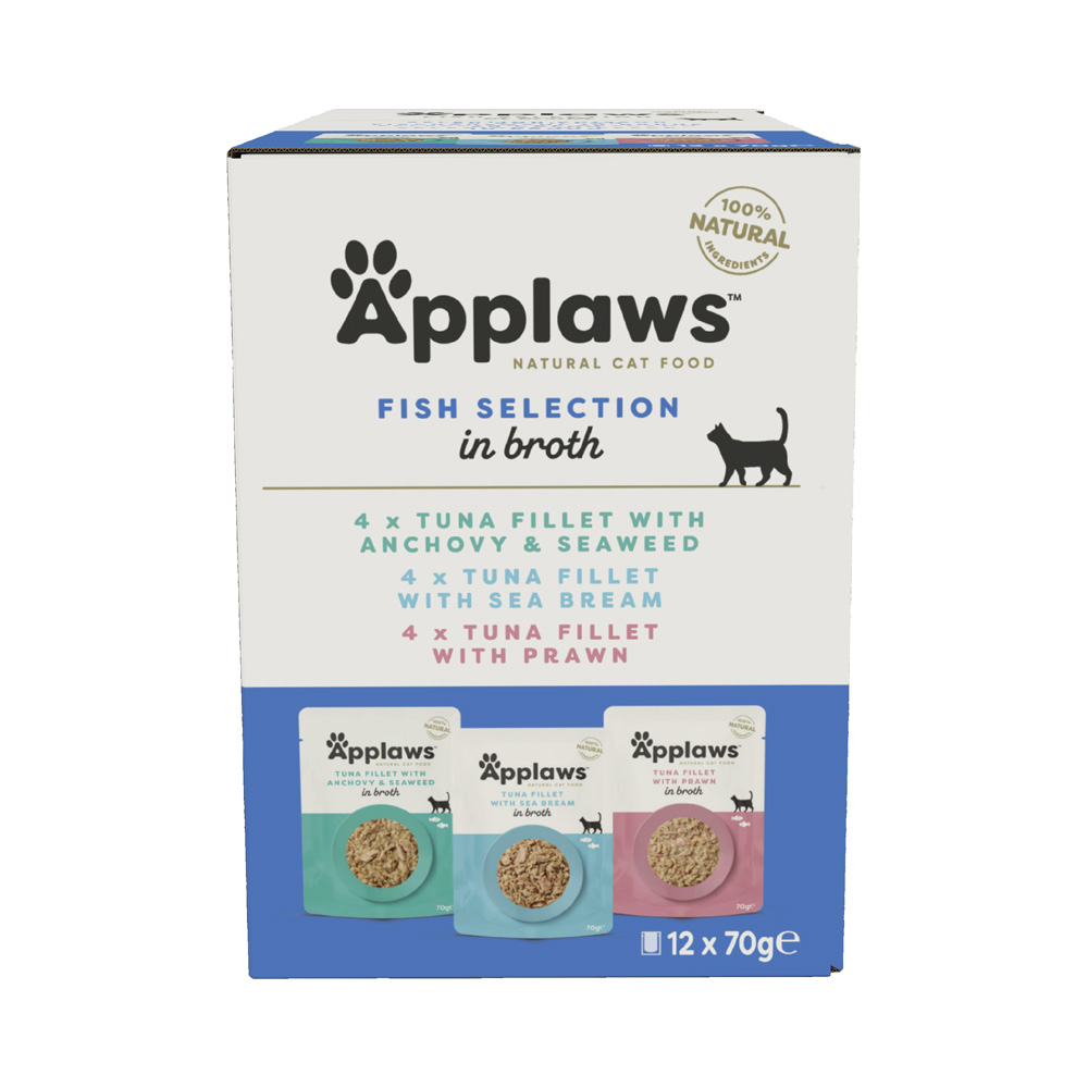 Pakiet próbny Applaws saszetki w bulionie, 12 x 70 g - Pakiet mieszany Ryba (3 smaki)