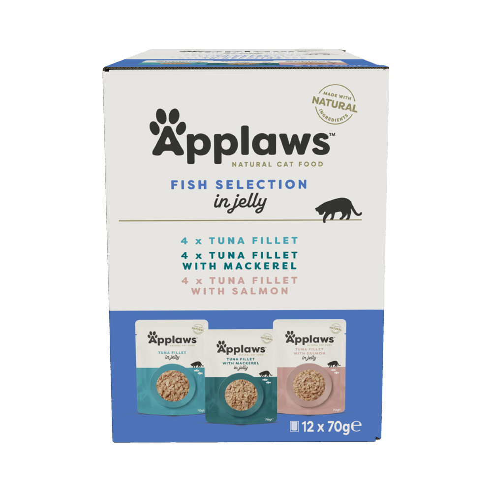 Pakiet próbny Applaws w galarecie, 12 x 70 g - Pakiet rybny (3 smaki)