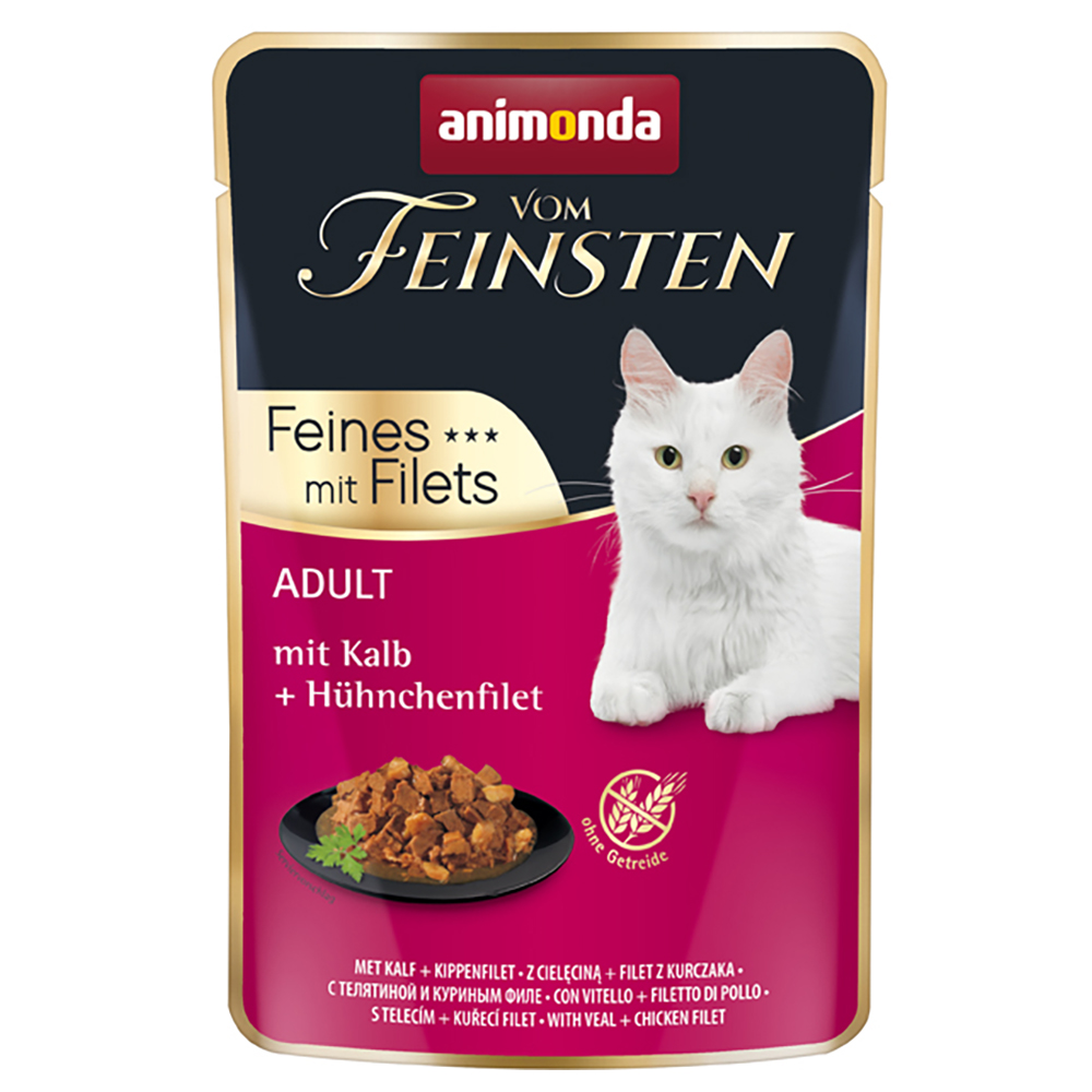 animonda vom Feinsten Adult, 18 x 85 g - Z cielęciną i filetem z kurczaka