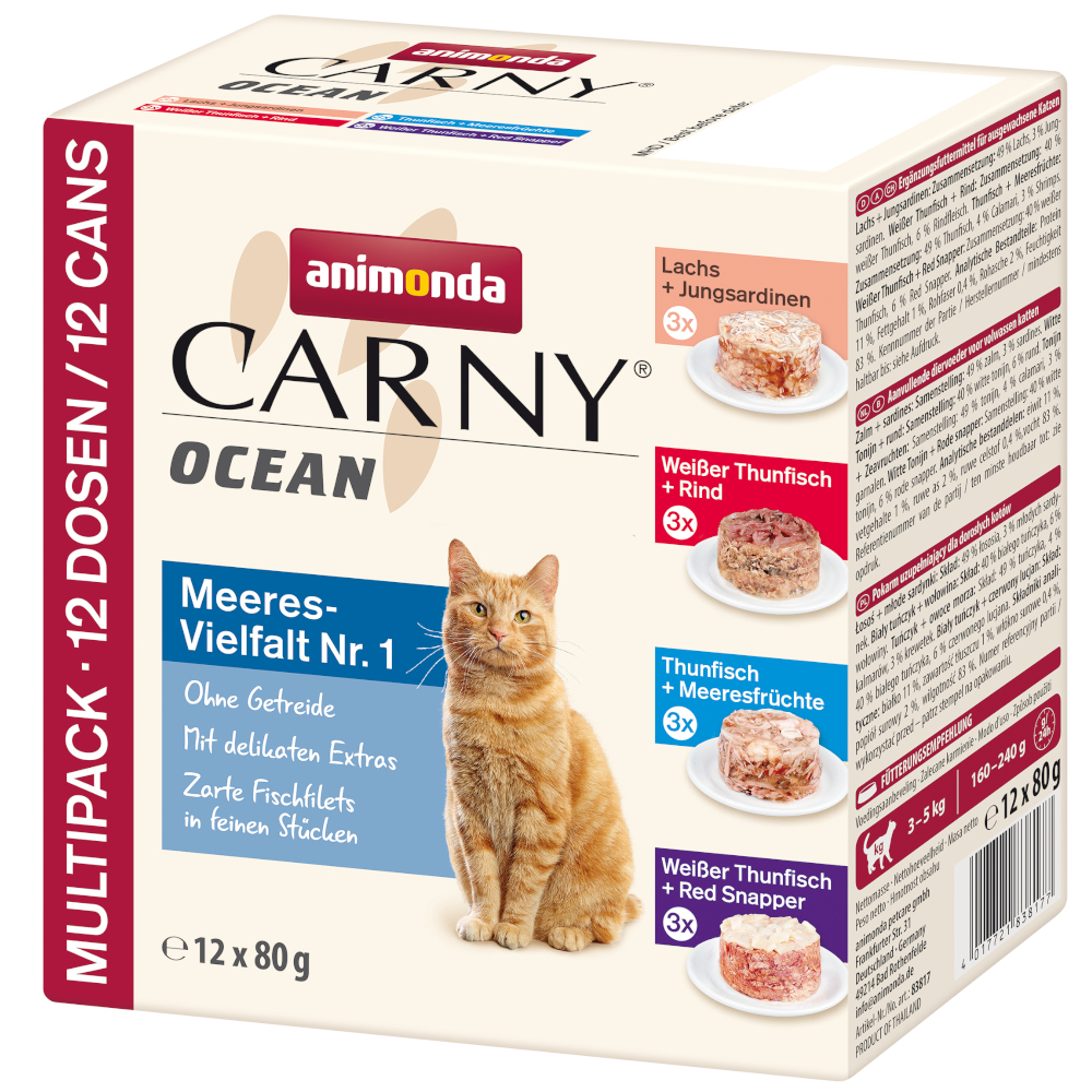 Korzystny pakiet animonda Carny Ocean, 24 x 80 g - 4 smaki, Mieszany pakiet I