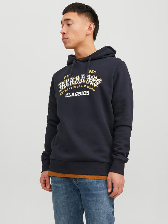 Jack & Jones Bluza Logo 12233597 Granatowy Standard Fit