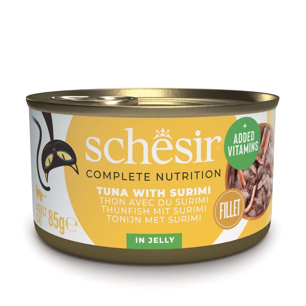 Korzystny pakiet Schesir Complete Nutrition, filet w galarecie, 24 x 85 g - Tuńczyk z surumi