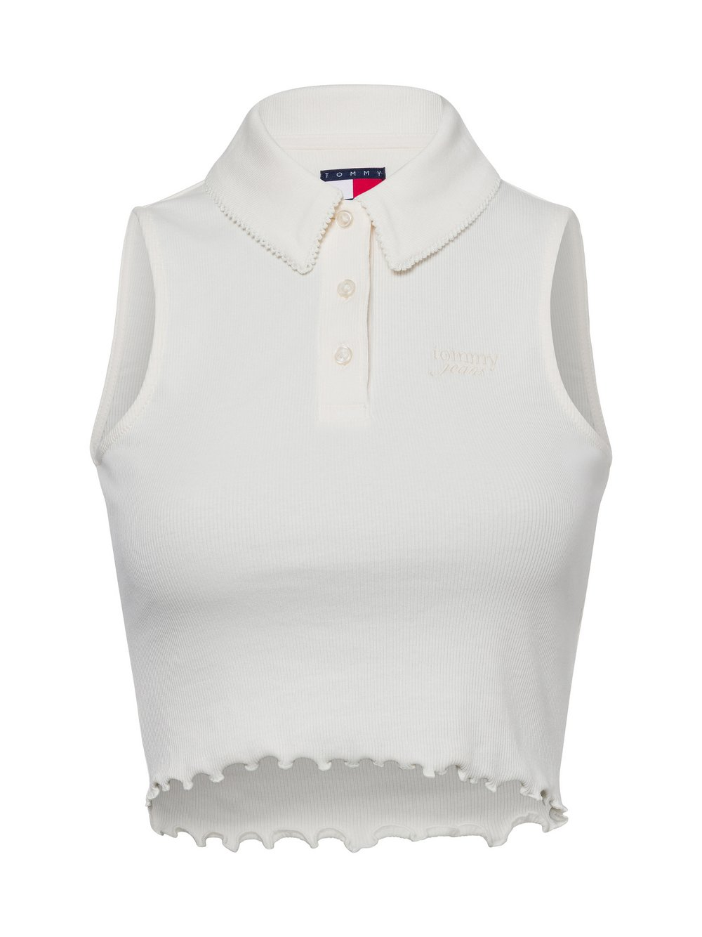 Tommy Jeans Damski crop top Kobiety Bawełna biały, XS