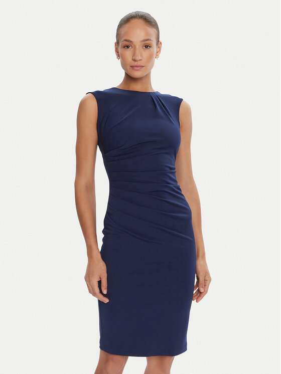 Rinascimento Sukienka koktajlowa CFC0125332003 Granatowy Slim Fit