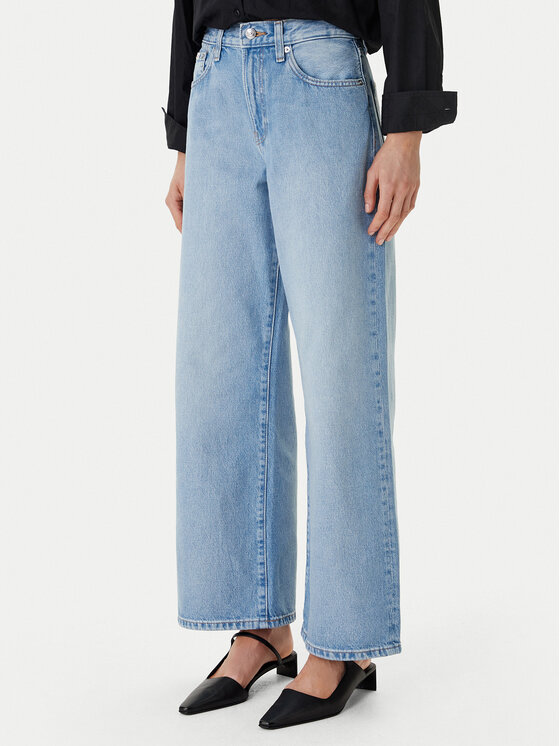 Calvin Klein Jeans Jeansy LV047F662G Niebieski Wide Leg