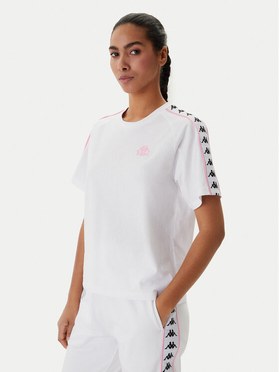 Kappa T-Shirt Banda Adi 371U6WW Biały Regular Fit