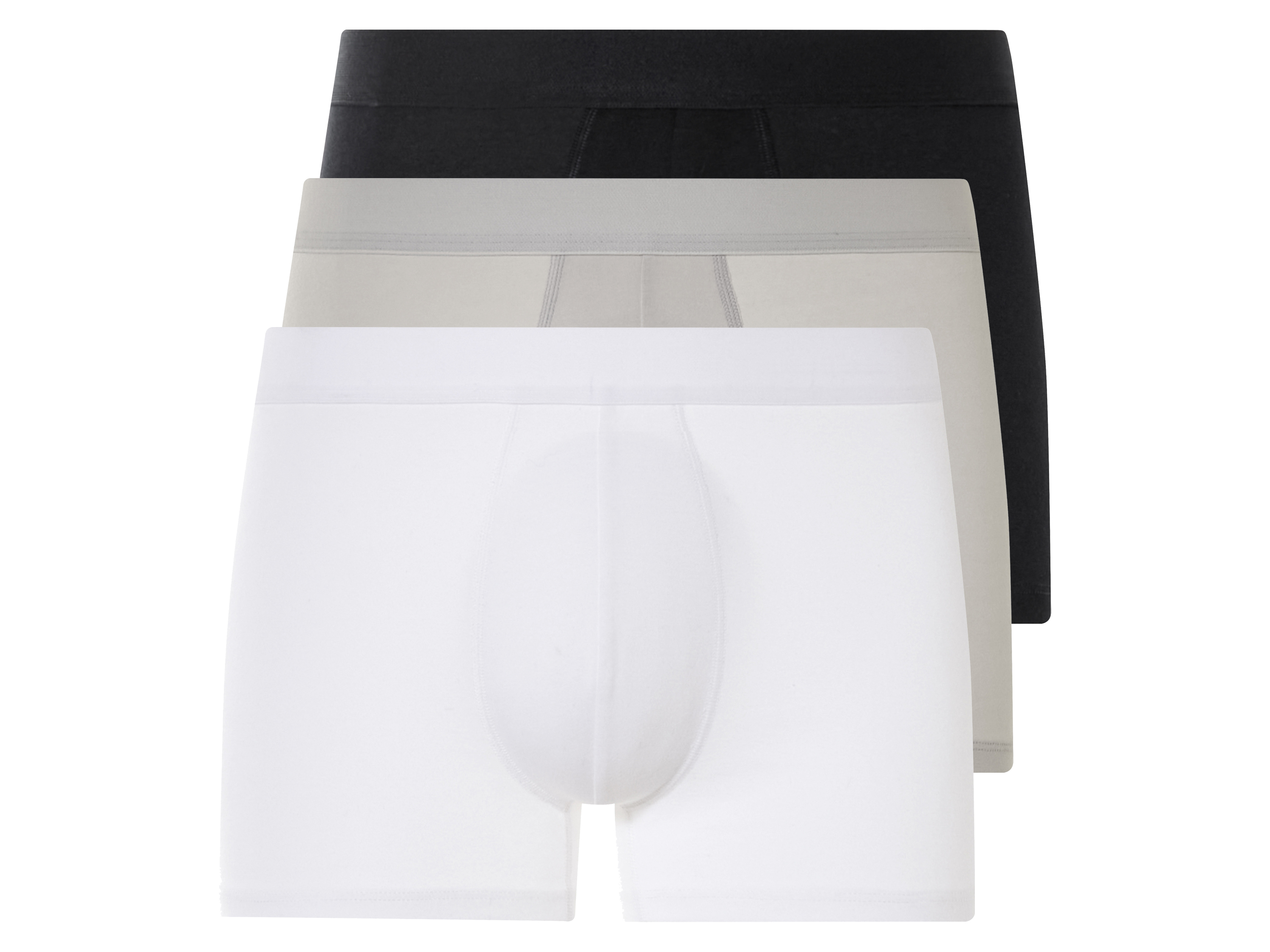 LIVERGY® Bokserki męskie, 3 pary (Czarny/jasnoszary/biały, 4/S) miniaturka
