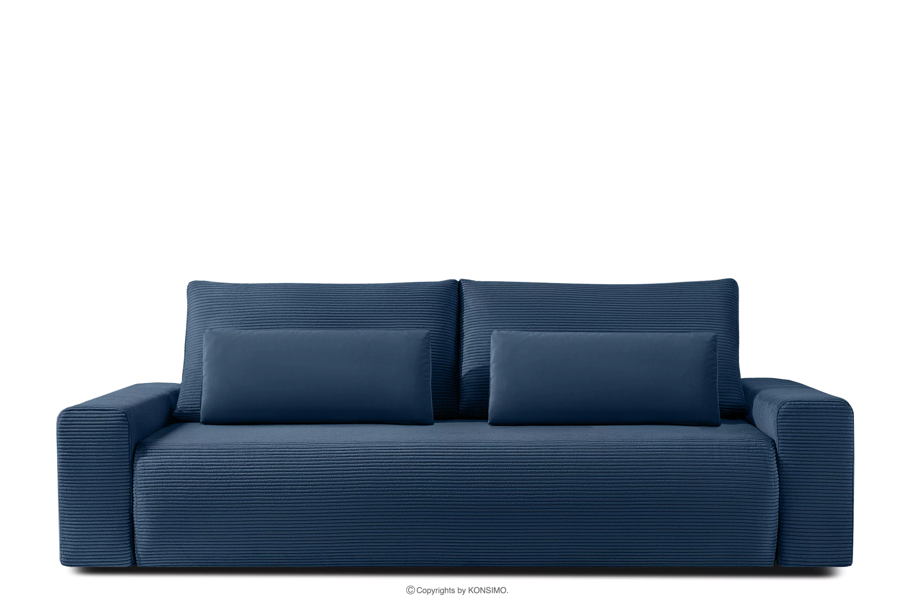 Rozkładana sofa z poduszkami tkanina sztruks / welur granatowy MOLLIS