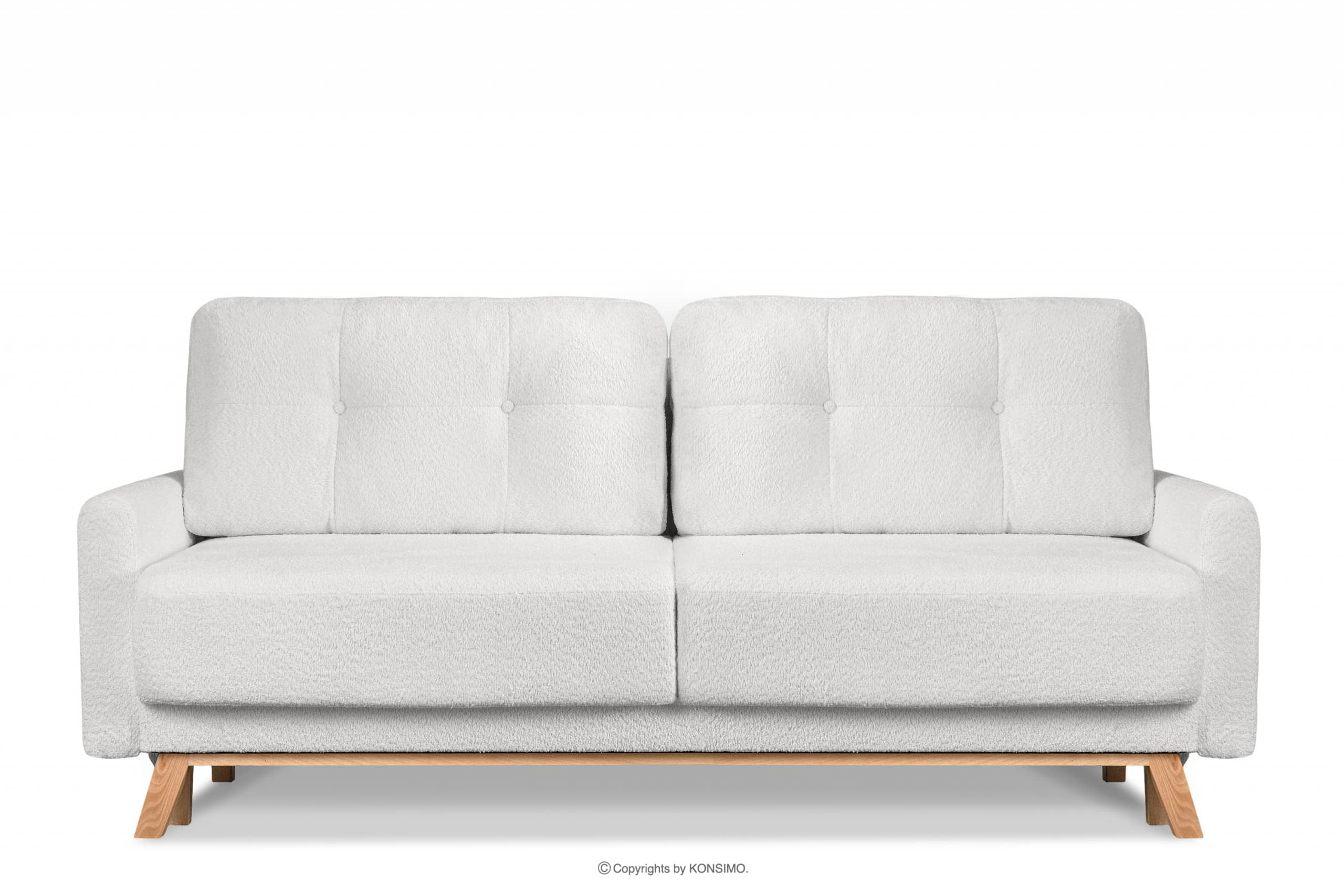 Skandynawska sofa w tkaninie baranek kremowa VISNA