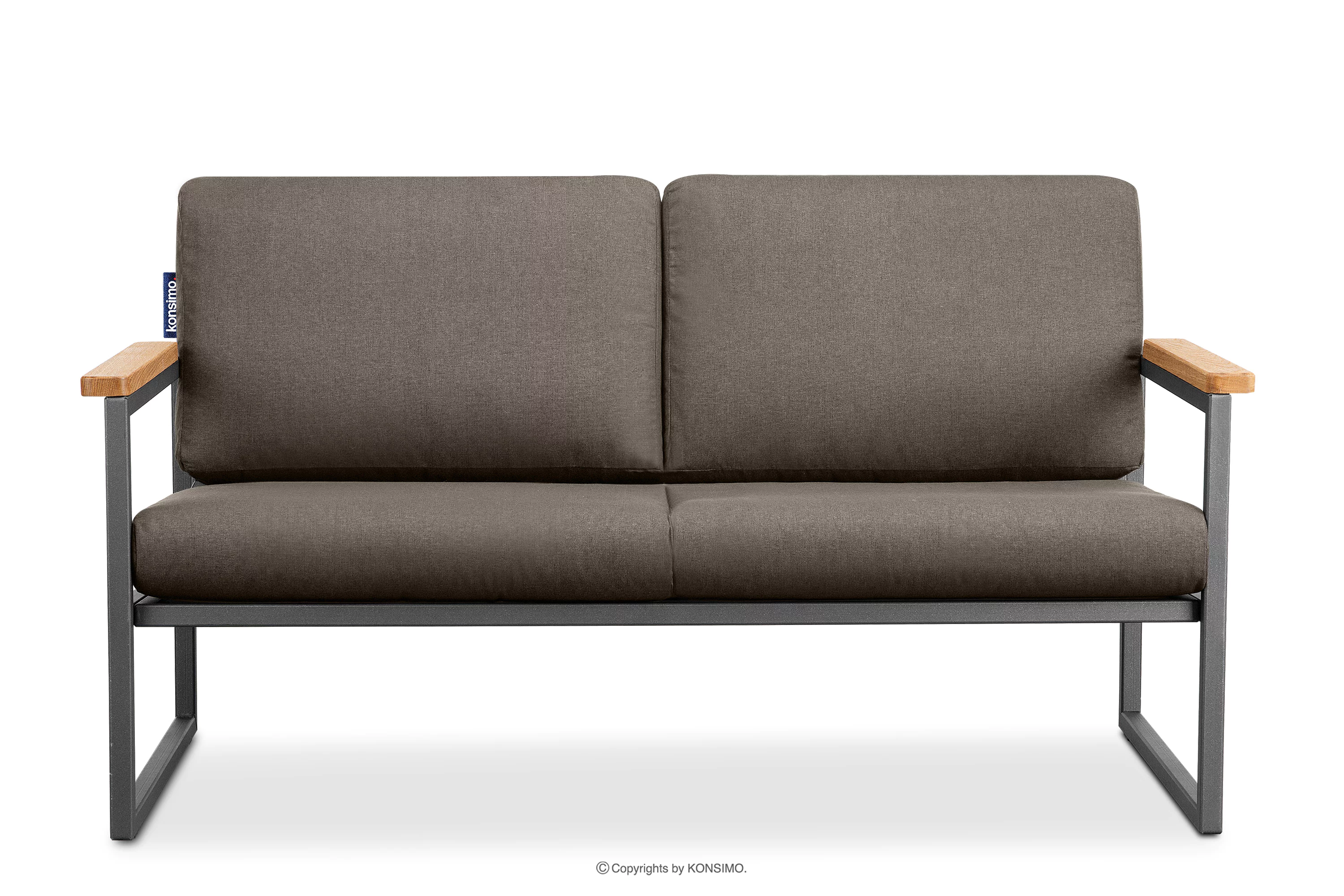 Sofa ogrodowa dwuosobowa w stylu industrialnym ze stali antracyt TRIBO