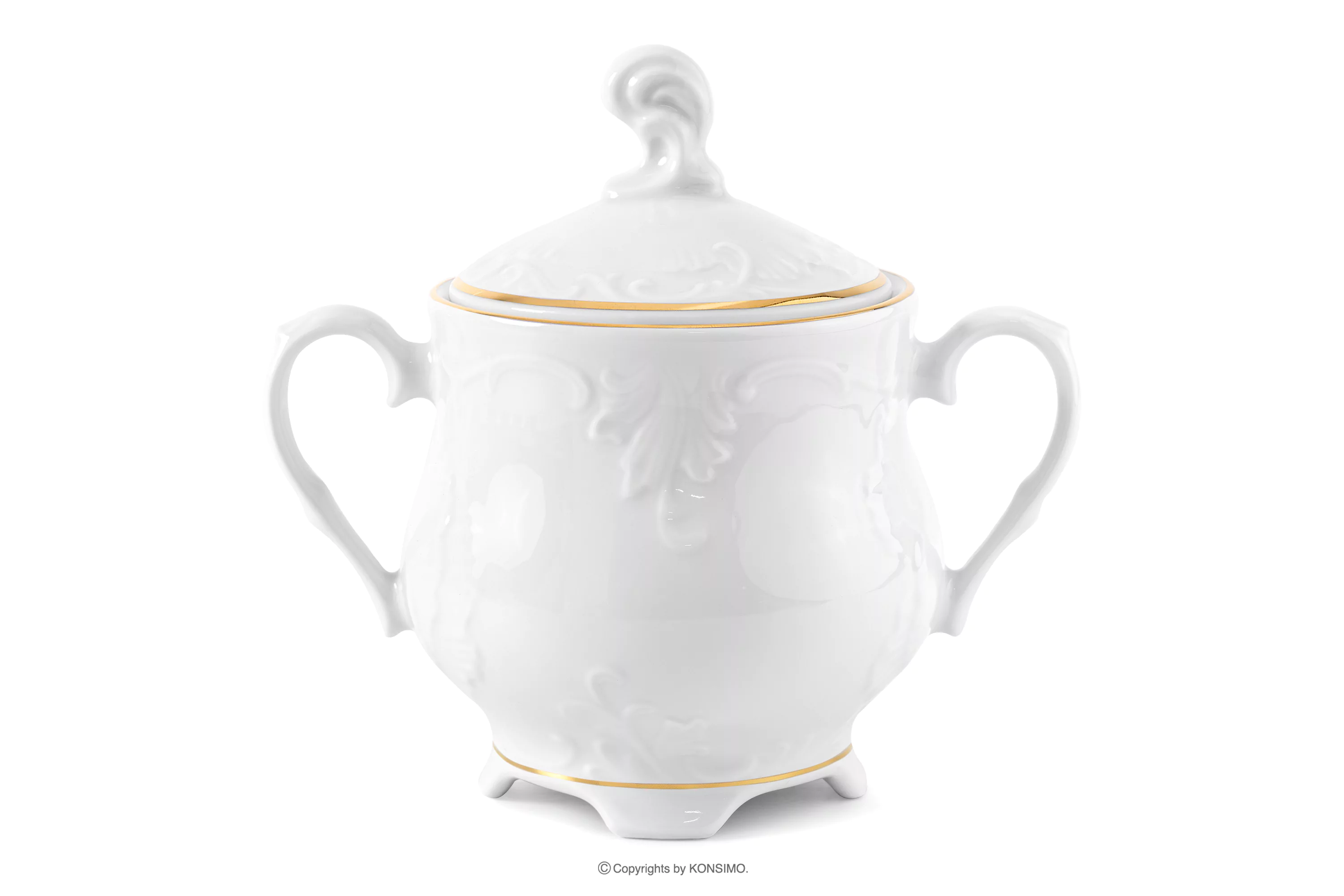 Cukiernica z porcelany złota linia ROCOCO ZŁOTA LINIA