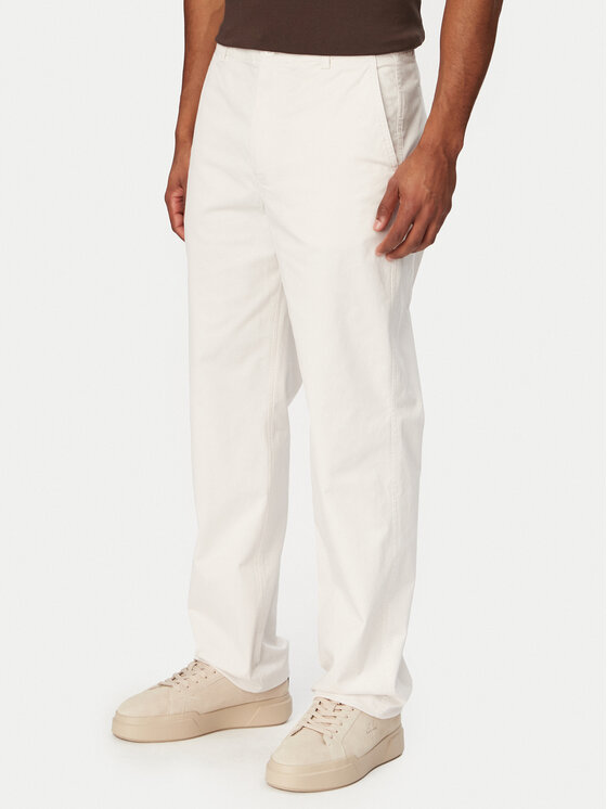 Calvin Klein Jeans Chinosy 90s LV04RF619G Biały Straight Fit