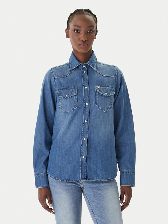 Liu Jo Koszula jeansowa UA6339 D4851 Granatowy Regular Fit