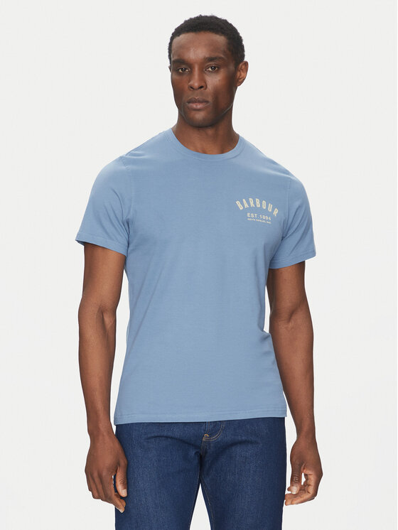 Barbour T-Shirt Preppy MTS0502BU27 Niebieski Tailored Fit