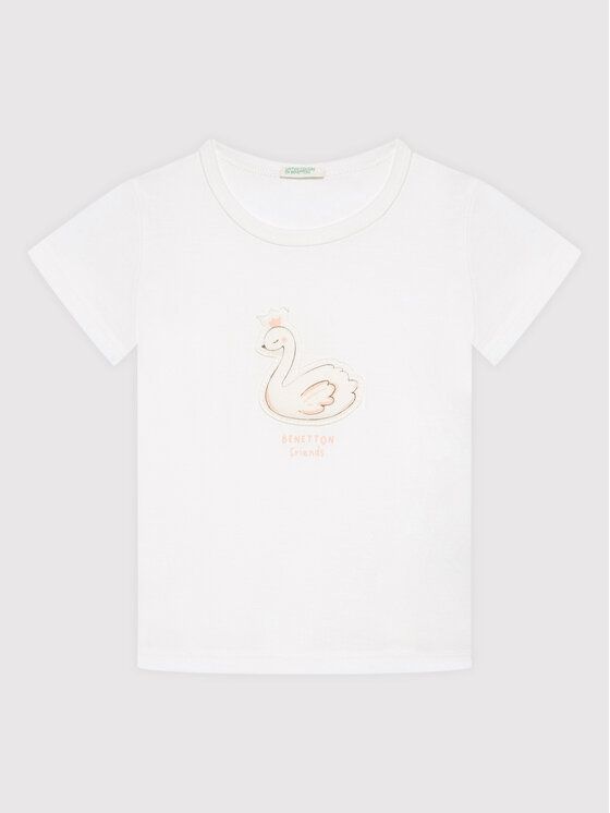 United Colors Of Benetton T-Shirt 3I1XA1007 Biały Regular Fit