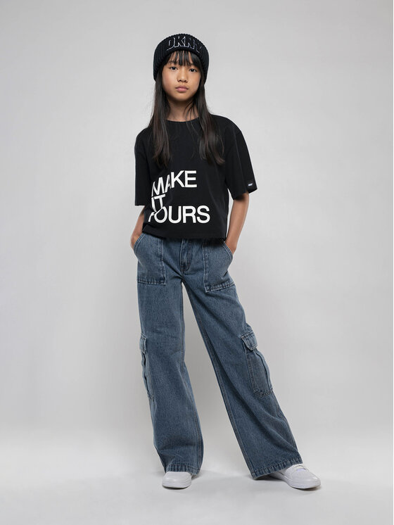 DKNY T-Shirt D35T18 S Czarny Regular Fit