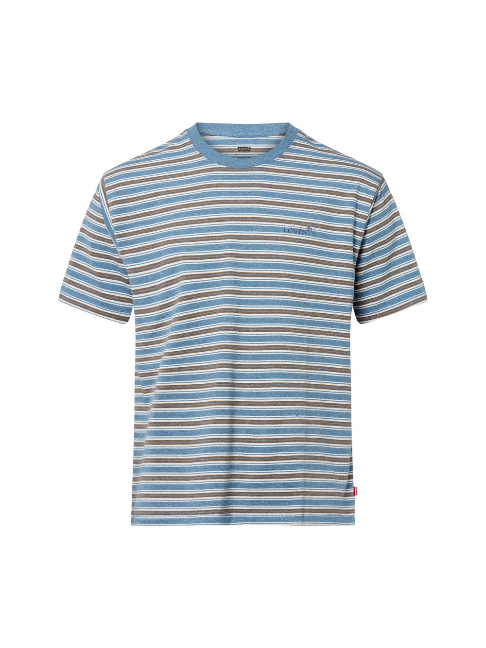 Levi's T-shirt męski Mężczyźni Dżersej niebieski|brązowy w paski, L