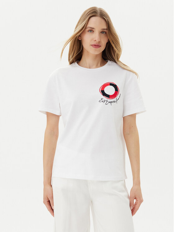 EA7 Emporio Armani T-Shirt 7W000491 AF12957 U0002 Biały Regular Fit