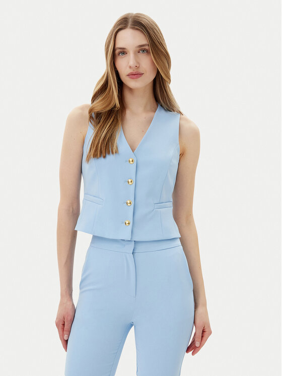 Maryley Kamizelka 25EB128/43MA Błękitny Regular Fit