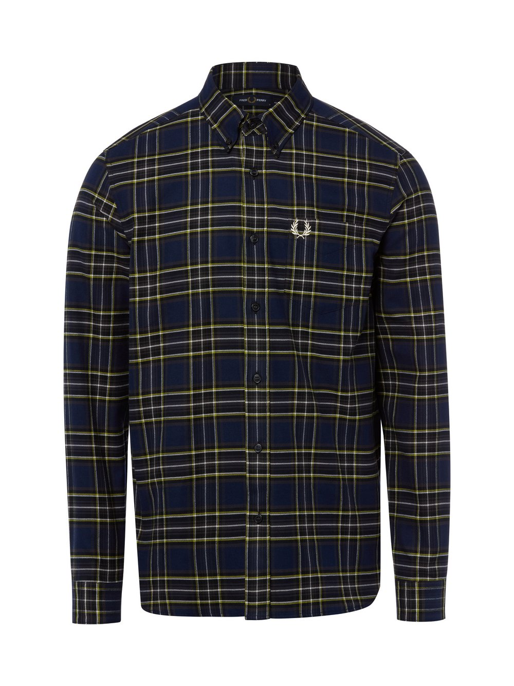 Fred Perry Męska koszula flanelowa Mężczyźni Regular Fit Bawełna (100%) niebieski, S