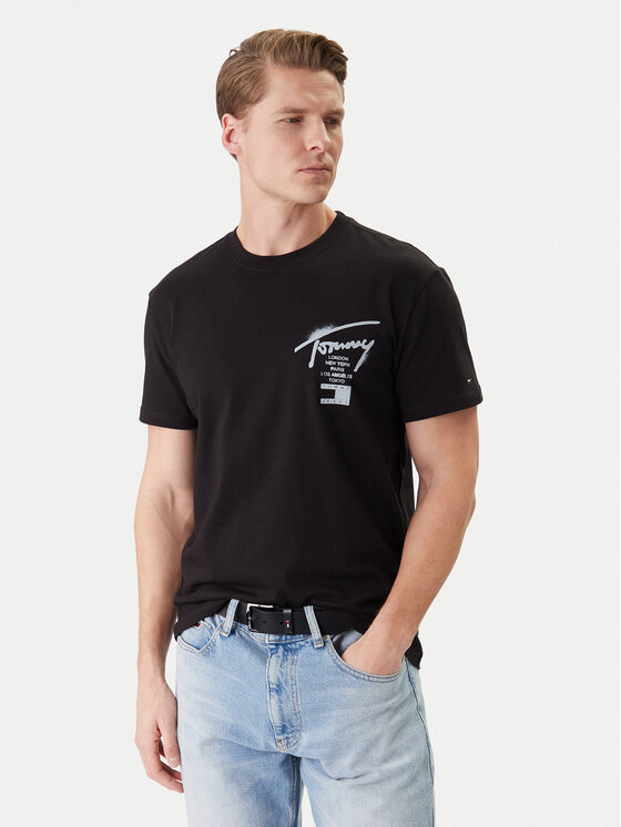 Tommy Jeans T-Shirt DM0DM22553 Czarny Regular Fit
