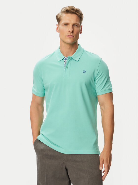 Beverly Hills Polo Club Polo P-SS26M-P450106 Turkusowy Regular Fit