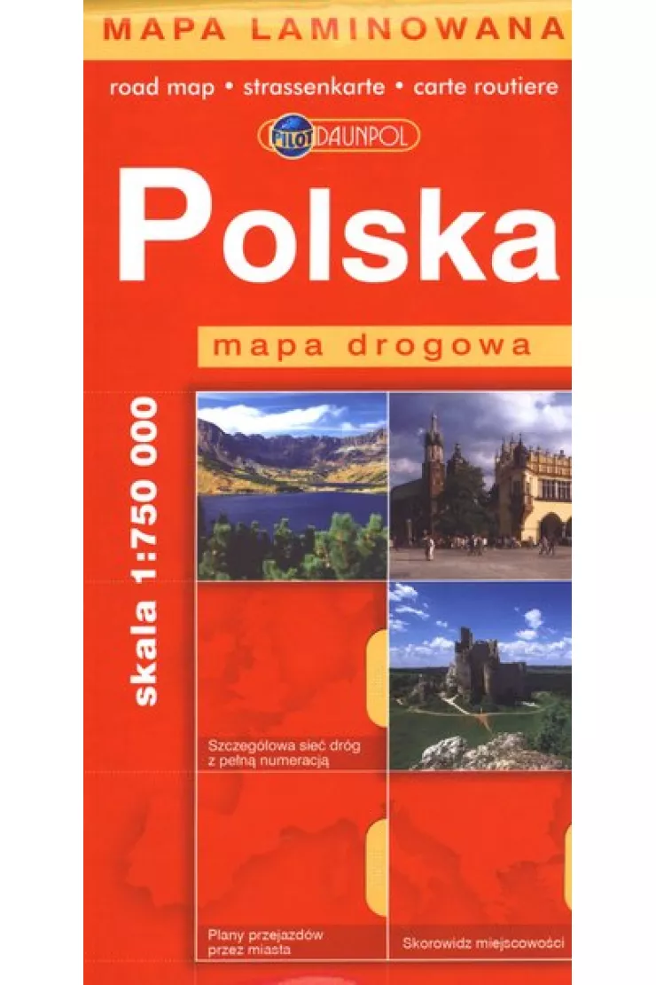 Polska. Laminowana mapa drogowa