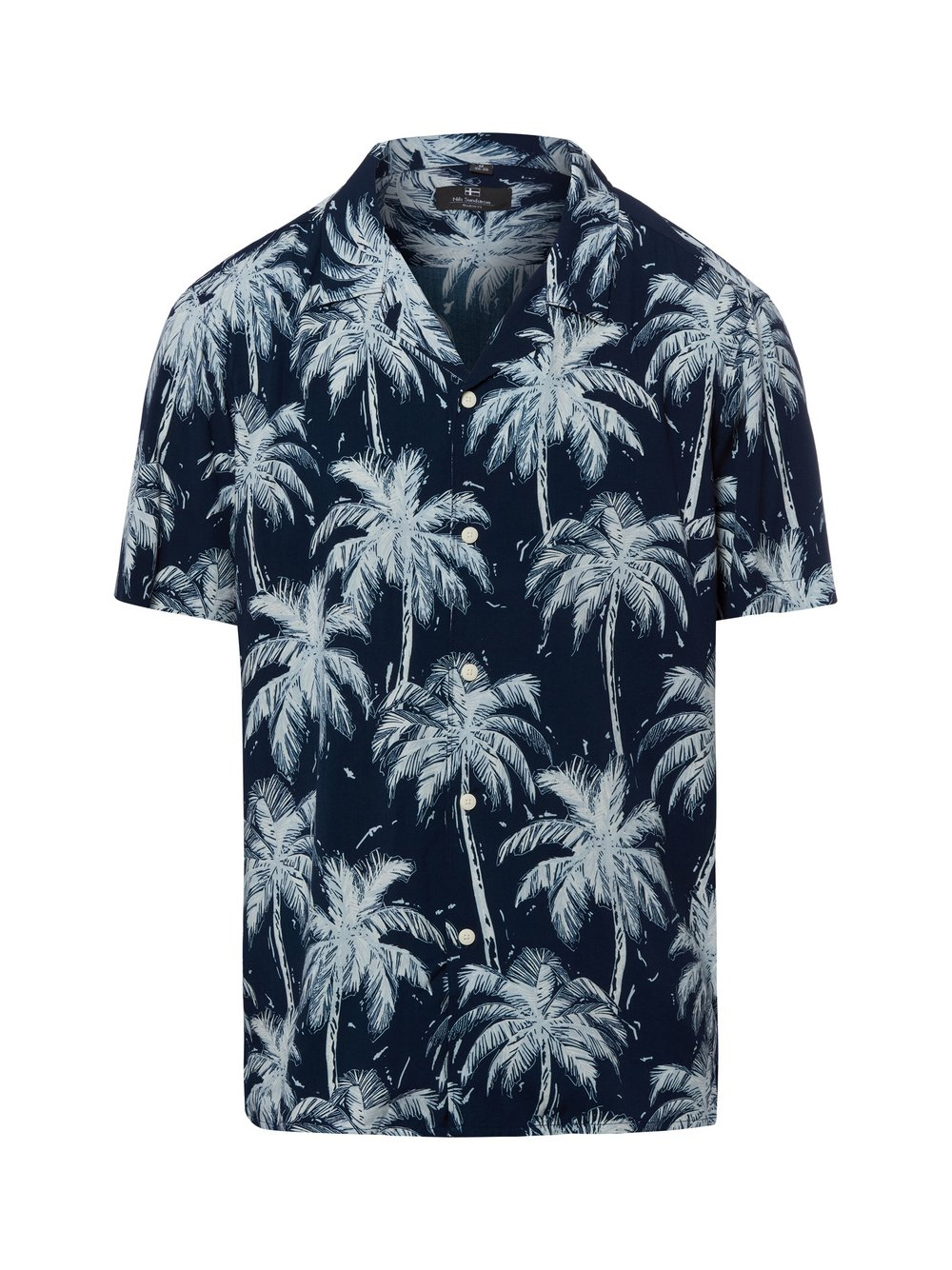 Nils Sundström Męska koszulka z krótkim rękawem Mężczyźni Modern Fit wiskoza (100%) niebieski, XXL