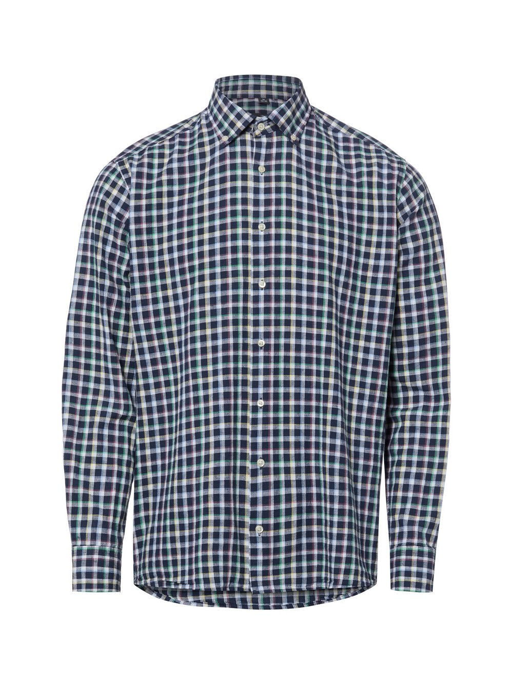 Nils Sundström Męska koszula casual z lnem Mężczyźni Modern Fit Bawełna niebieski, M