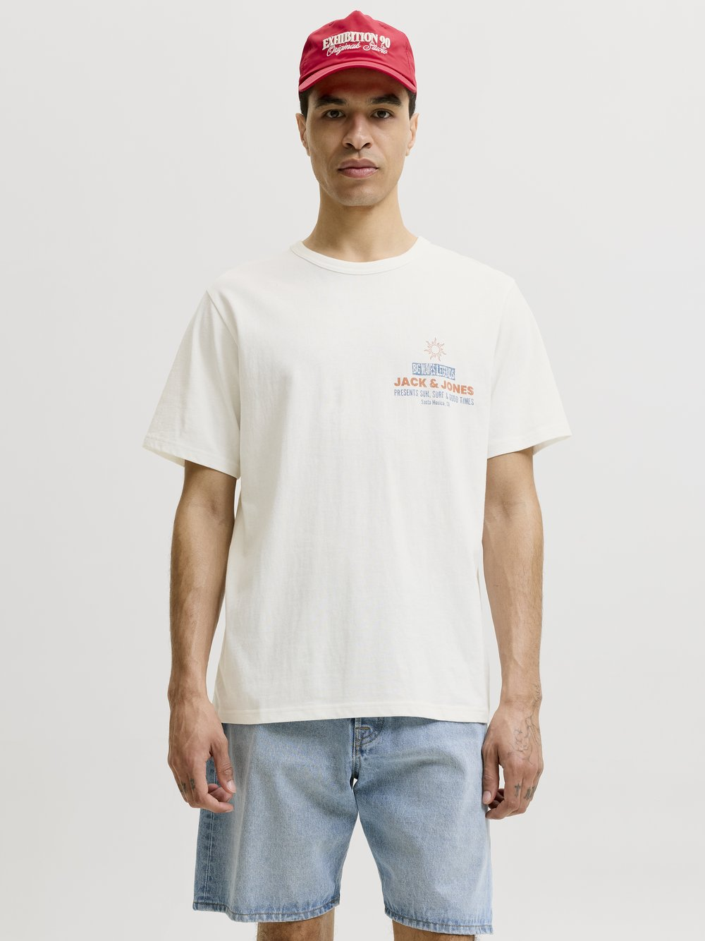Jack & Jones Koszulka męska Mężczyźni Bawełna (100%) biały, XXL